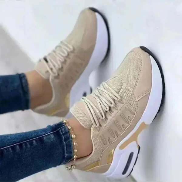 2025 Women's Vulcanized Shoes High-quality Women's Sneakers Comfortable Breathable Wedge Heels Women's Walking Sneakers - Image 4