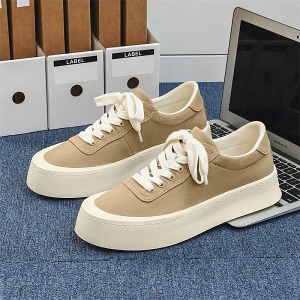 2025 New Summer Breathable Casual Cloth Shoes Men's Versatile Sneakers Thick-soled Heightened Canvas Shoes