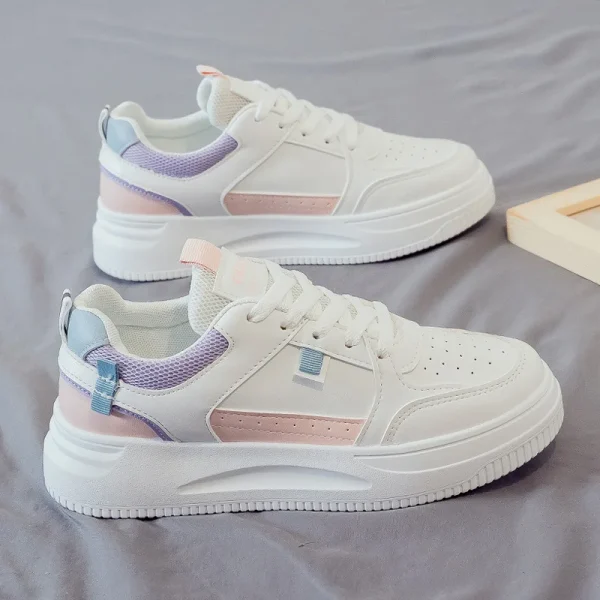 2025 Leather White Shoes Women' s Autumn New Breathable  Leather Thick Soled Increased Sports Anti-Skid Board Shoes - Image 6