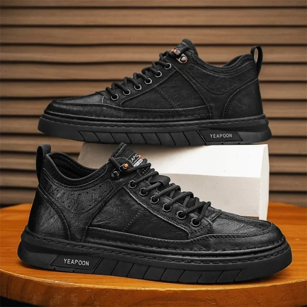 2025 Mens Shoes Anti Slip Work Board Business Casual Waterproof Wear-resistant Breathable Sneakers Thick Soled Hiking Shoes - Image 2