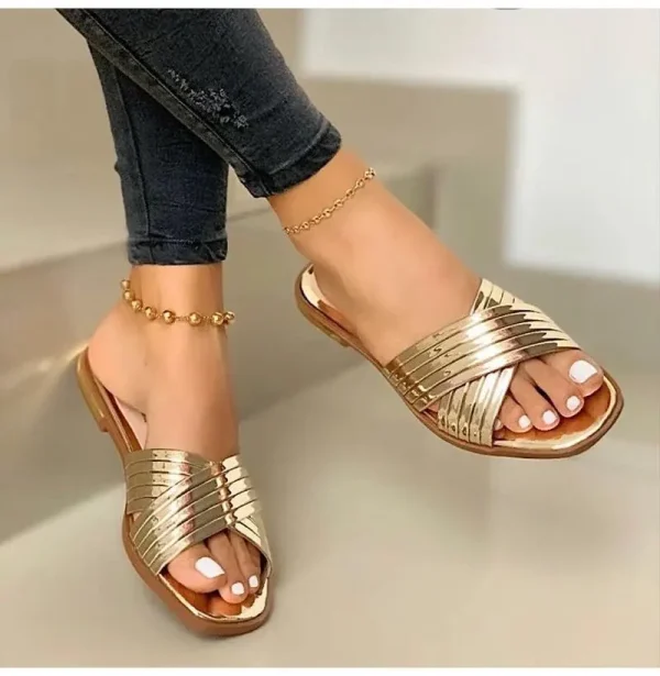 2025 Summer Shoes Woman Sandals Flat Sandalias Mujer Thin Strips Gladiator Beach Sandals - Image 6