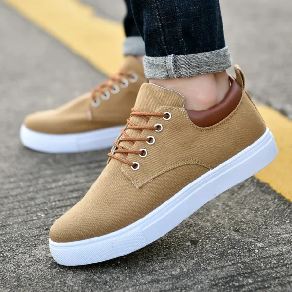 New Canvas Shoes Men Large Size Low Cut All Match Non Slip Rubber Sole Flat Heel Round Head Casual Shoes for Men - Image 3