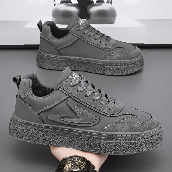 2025 New Mens Shoes Thick Sole Wear-resistant Work Casual Shoes Mens Sports Low-top Flat Shoes - Image 3