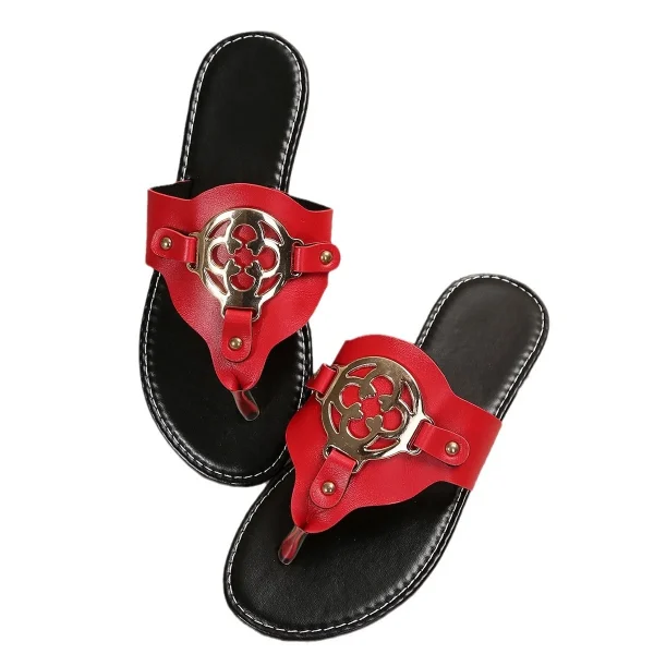 2025 New Styles Flip Flops Slides slippers Summer Beach Flat Sandals for Women and Ladies With Metal Buckle - Image 6