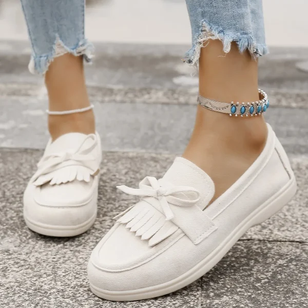 2025  Women's Slow Walking Casual Shoes Tassel Bow Loafers 5 Colors Flat Shoes - Image 3