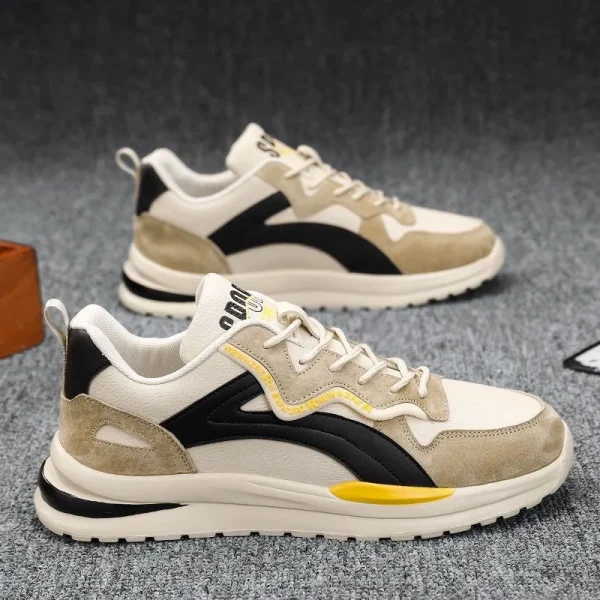 2025 Newest Design Sport Running Shoes Soft PU Leather Sneakers for Men - Image 5