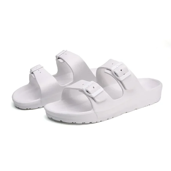 2025  Summer New Arrival Female Slippers Women's Comfort Slides Double Buckle Adjustable EVA Flat Sandals - Image 6