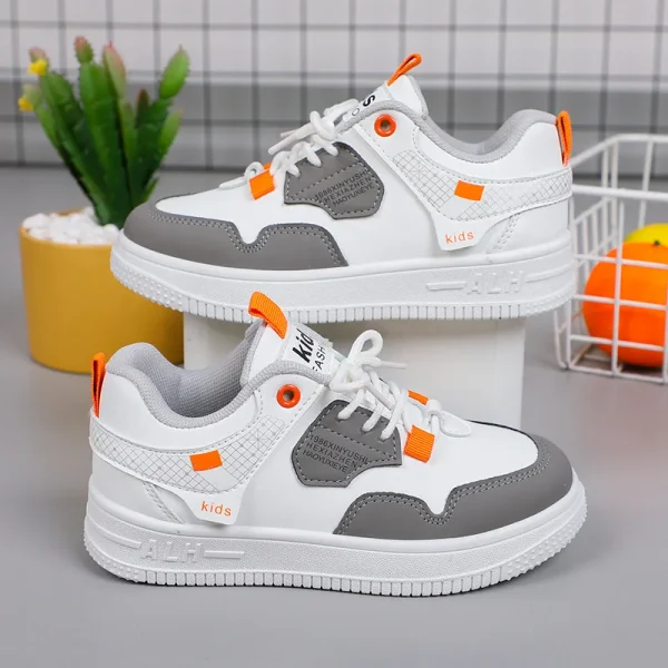 2025 New Arrival Unisex Kids Board Shoes Fashion Children's Sneakers PU Leather Non-Slip Sports School Shoes - Image 5