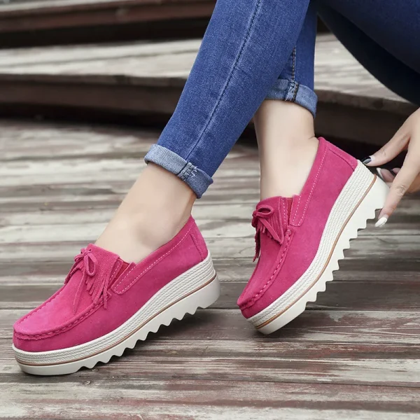 2025 Spring Women Flats Shoes Woman Platform Walking Flats Sneakers Women Suede Ladies Casual Shoes - Image 2