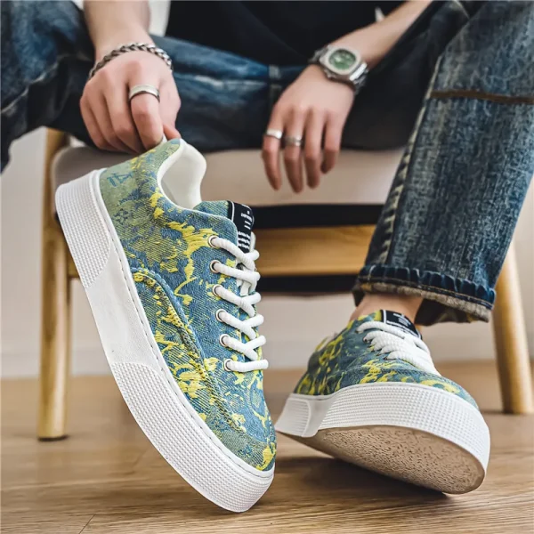 2025 Men's Shoes Spring Hot Shoes Thick Sole Printing Increase Casual Board Shoes - Image 5