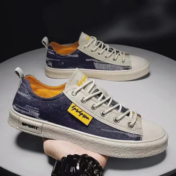 2025 New Spring Korean Edition Trend Versatile Flat Sole Shoes for Men's Casual Canvas Shoes Size 39-44 - Image 6