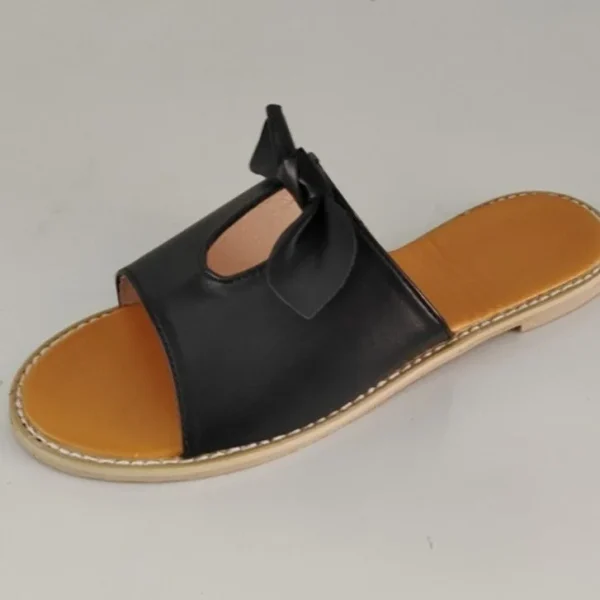 Large Size Women's Shoes New Summer Bow Hollow Women's Sandals Slippers European and American Bow Women - Image 4