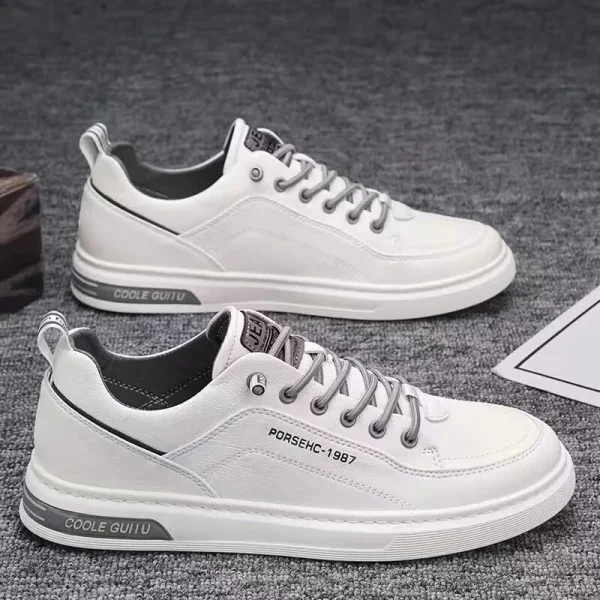 2025 White Shoes Men's Version Trendy All-match Low Top Trendy Shoes Sports Casual Sneakers - Image 3