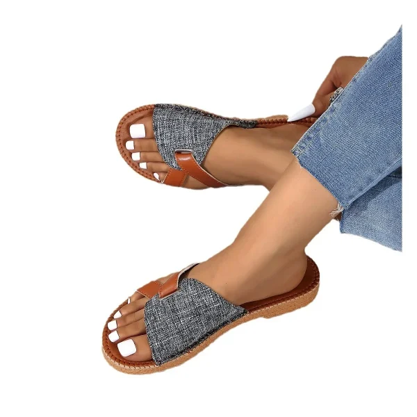 2025 Summer Women for Women Foreign Trade Large Size  Solid New Flat slippers SandalsColor Wearable Casual Shoes - Image 6