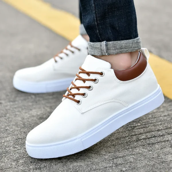 New Canvas Shoes Men Large Size Low Cut All Match Non Slip Rubber Sole Flat Heel Round Head Casual Shoes for Men - Image 6