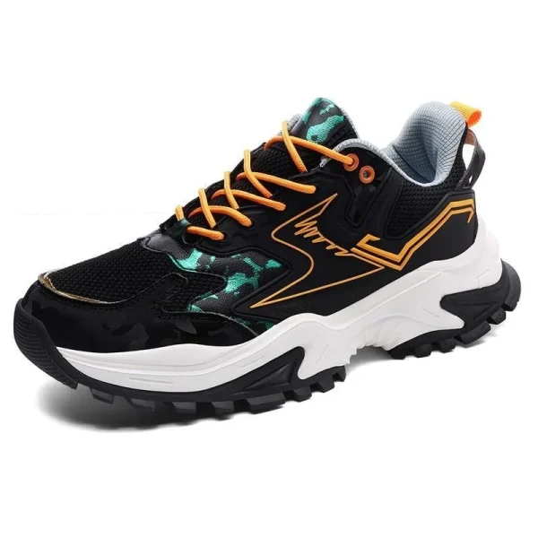 Fashion Stylish Green White Light Breathable Mesh Height Increasing Chunky Sneakers Shoes for Men New Styles - Image 5