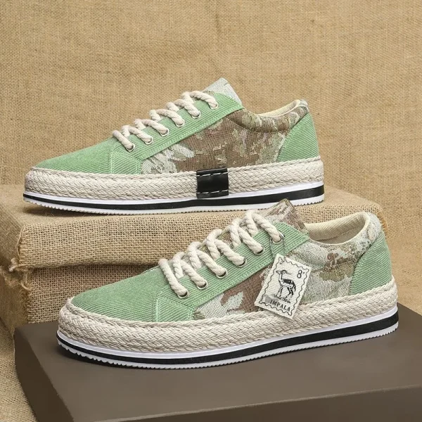 2025 Men's Canvas Shoes Summer Trend Versatile Casual Flat Soft Sole Shoes - Image 3