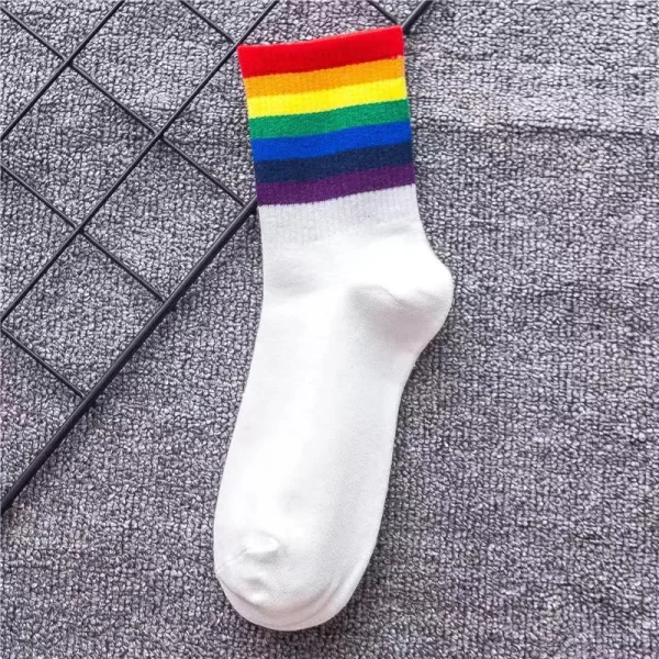 2025 New Style Female  Cotton Medium-Length Socks Cute Striped Sports Ruffle Crew Socks - Image 6