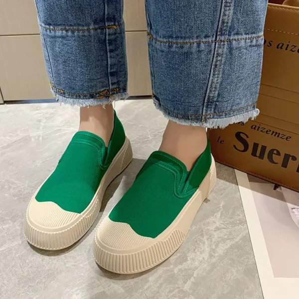 2025 Fashion Comfortable Flat White Women Slip on Walking Casual Shoes - Image 5