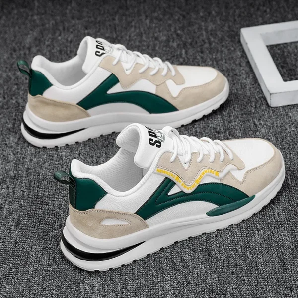 2025 Newest Design Sport Running Shoes Soft PU Leather Sneakers for Men - Image 3