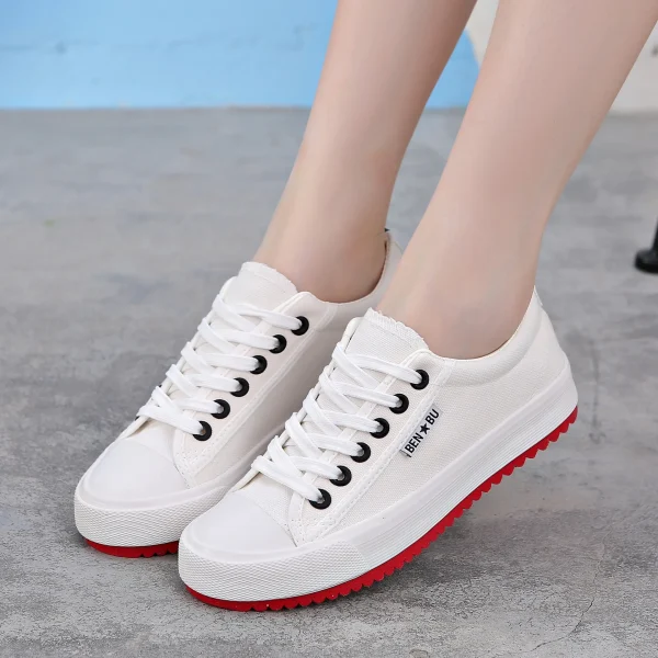 2025 New Low-top Women's Thick-soled Canvas Shoes Fashion Platform Large Size Women's Shoes - Image 3
