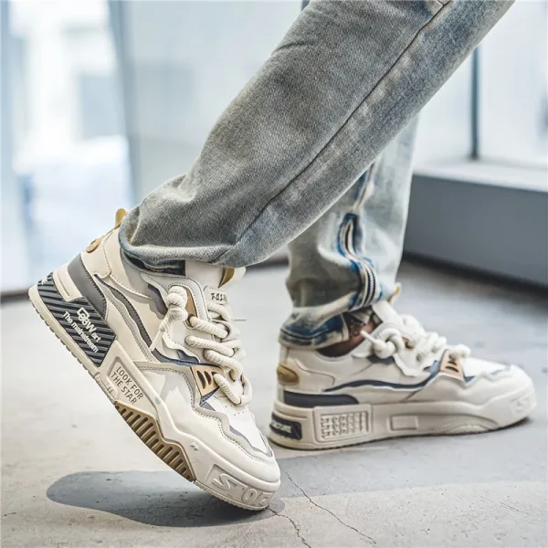 2025 New Mens  Versatile Breathable Casual Board Shoes Mens Trendy Lightweight Anti Slip Sports Shoes - Image 3