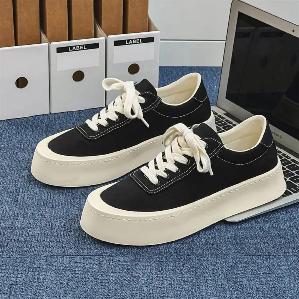 2025 New Summer Breathable Casual Cloth Shoes Men's Versatile Sneakers Thick-soled Heightened Canvas Shoes - Image 2