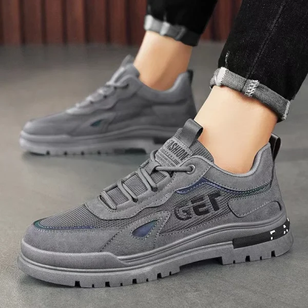 2025 New Skateboarding Workwear Shoes Breathable Non-Slip Mesh Panel Construction Site Protection Shoes - Image 4