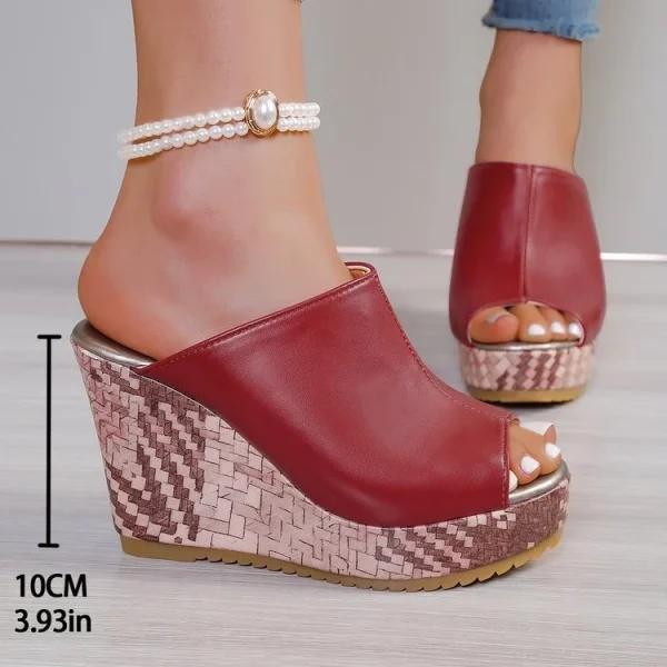 2025 New Style Fashion Wedge Heels Mules Sandals Women Summer Ladies slippers - Image 6