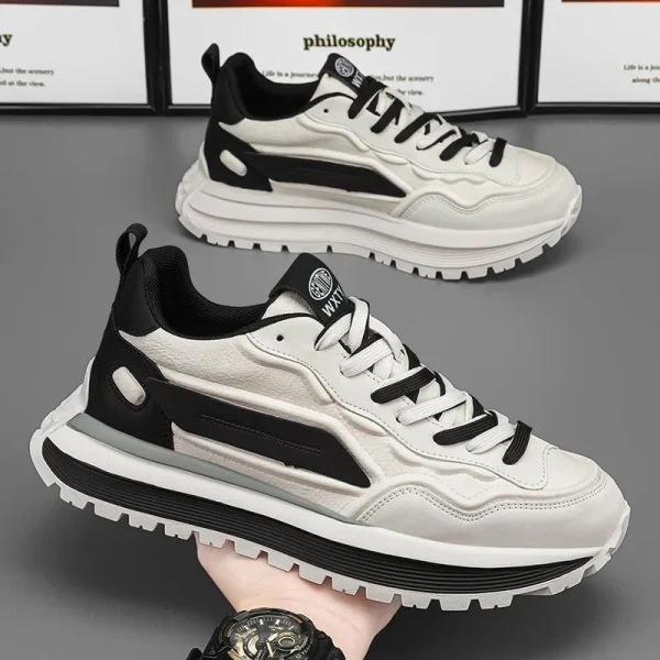 2025New Breathable Casual Sports Shoes Versatile Thick Soled Comfortable and Wear-resistant Lightweight Lace-up MensTrendy Shoes - Image 3