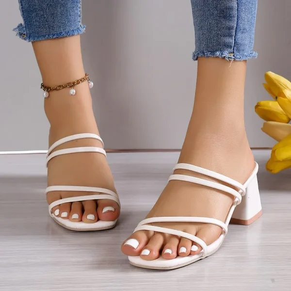 2025 Ladies Solid Color Heels Designer Heels Women - Image 3