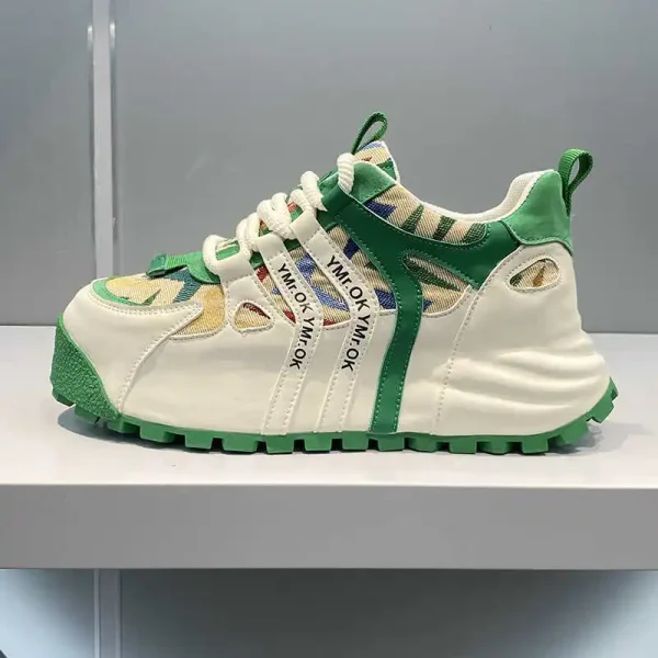 2025 Men's Trendy New Breathable Mesh Casual Running Shoes Versatile Thick Soled Sports Chunky Shoes - Image 4