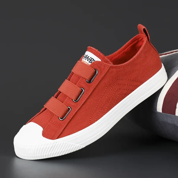 2025 Breathable Flat Trendy Canvas Skateboarding Shoes Leisure Round Toe Men Canvas Sneakers - Image 3