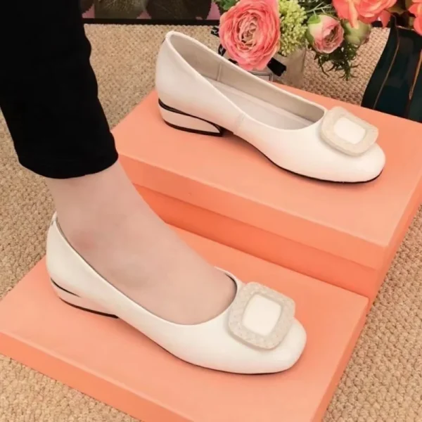 Low Heeled Rubber Shallow Cut Office Shoes for Ladies Three Colors Shoes Woman  Shoes - Image 3