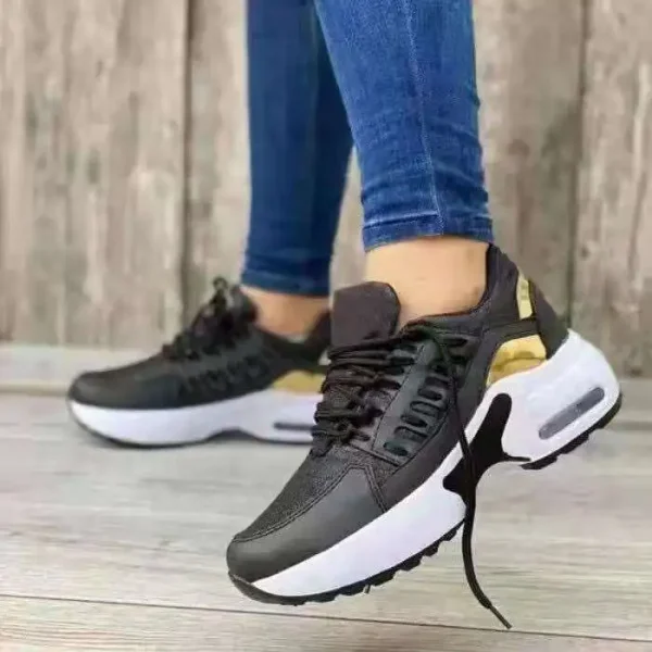 2025 Women's Vulcanized Shoes High-quality Women's Sneakers Comfortable Breathable Wedge Heels Women's Walking Sneakers - Image 3