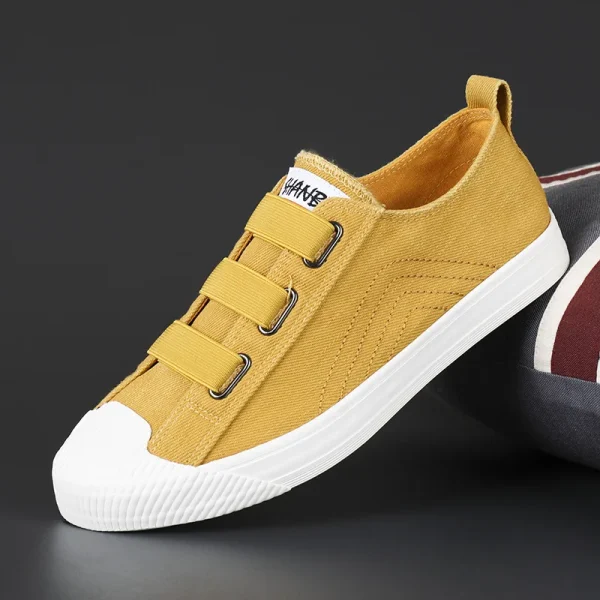 2025 Breathable Flat Trendy Canvas Skateboarding Shoes Leisure Round Toe Men Canvas Sneakers - Image 4