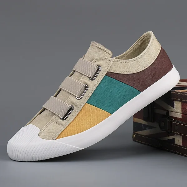 2025 Men's Canvas Shoes Breathable Casual Shoes Fashionable Flat Low-top Sneakers - Image 3