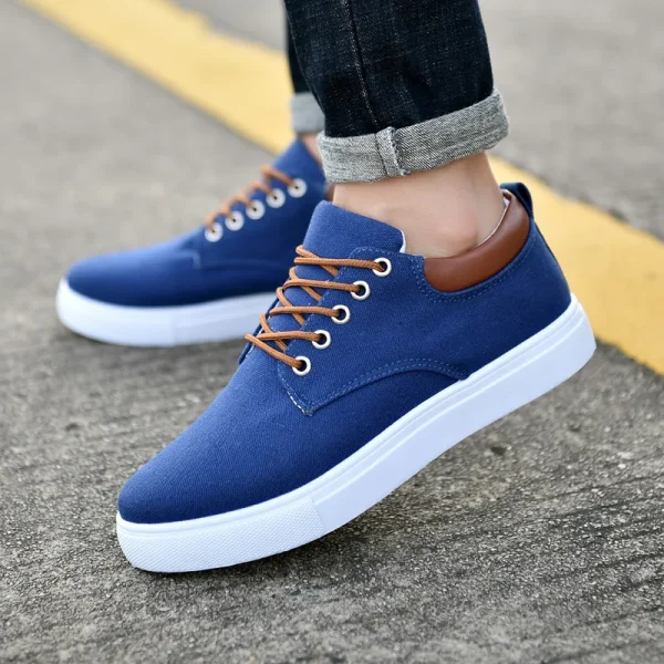 New Canvas Shoes Men Large Size Low Cut All Match Non Slip Rubber Sole Flat Heel Round Head Casual Shoes for Men - Image 4