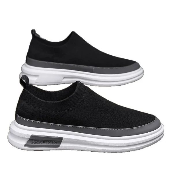 2025 New Flying Woven Breathable Light Men's Shoes Thick Bottom Fashion Casual Sports Shoes - Image 5