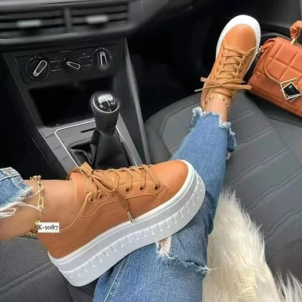 2025 Platform White Shoes Woman Sneakers Fashion Ladies Trainers Baskets Femme Casual Chunky Sneakers Woman - Image 3