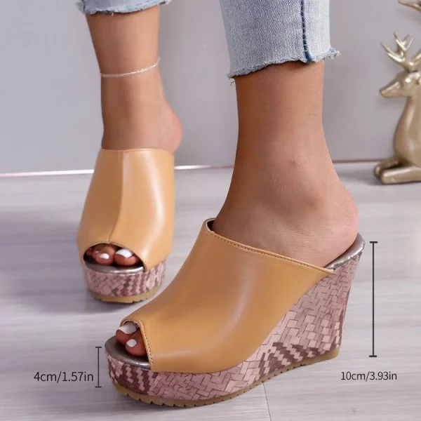 2025 New Style Fashion Wedge Heels Mules Sandals Women Summer Ladies slippers - Image 4