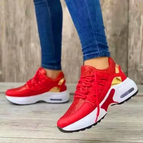 2025 Women's Vulcanized Shoes High-quality Women's Sneakers Comfortable Breathable Wedge Heels Women's Walking Sneakers - Image 2