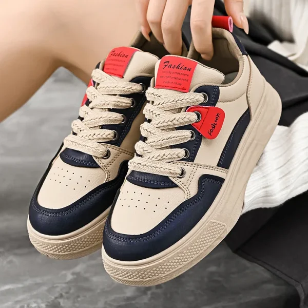 2025 Small White Shoes New Walking Students Heightened Thick-soled Sports Board Shoes Casual Women's Running Shoes - Image 4