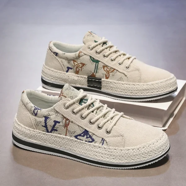 2025 Men's Canvas Shoes Summer Trend Versatile Casual Flat Soft Sole Shoes - Image 4