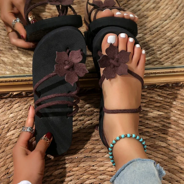 Popular Casual Shoes, slippers for Girls, Summer Flat Bottomed Beach Sandals, Flip Flops for Women and Ladies - Image 2