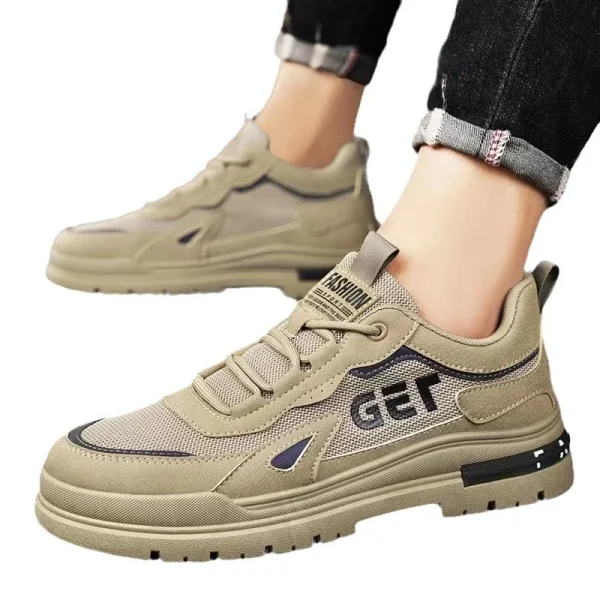 2025 New Skateboarding Workwear Shoes Breathable Non-Slip Mesh Panel Construction Site Protection Shoes - Image 6