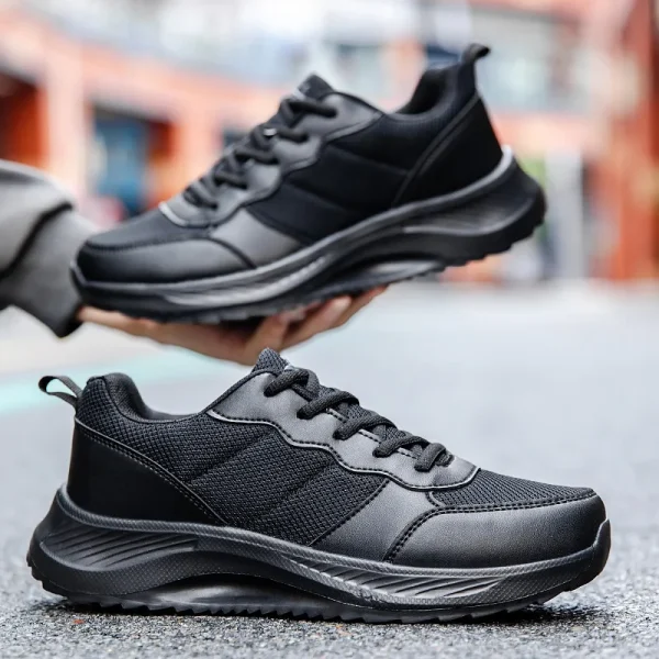 2025 High Quality Training Running Shoes Comfortable Breathable Mesh Men's Shoes Solid Color Style Sneakers - Image 2