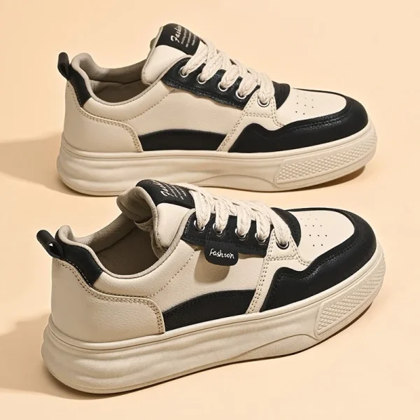 2025 Small White Shoes New Walking Students Heightened Thick-soled Sports Board Shoes Casual Women's Running Shoes - Image 2