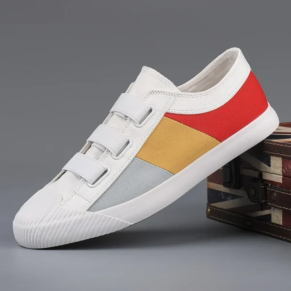 2025 Men's Canvas Shoes Breathable Casual Shoes Fashionable Flat Low-top Sneakers - Image 2