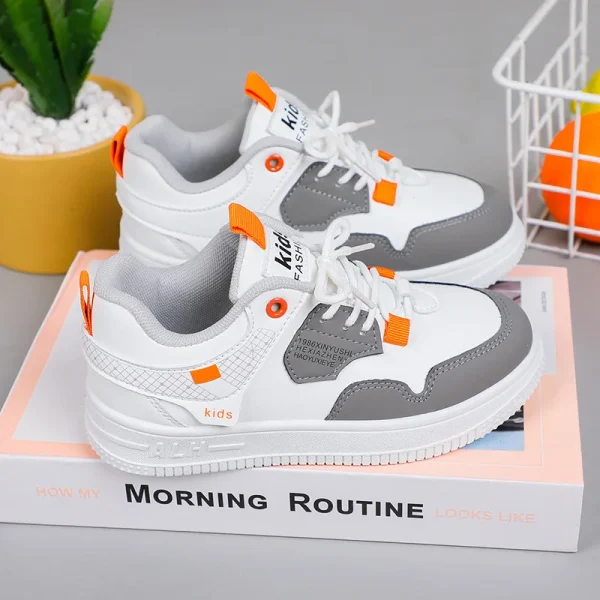 2025 New Arrival Unisex Kids Board Shoes Fashion Children's Sneakers PU Leather Non-Slip Sports School Shoes - Image 3